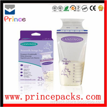 FDA certificated plastic breast milk storage bag large plastic storage bag J-1